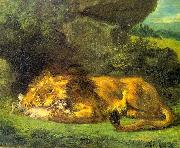 Eugene Delacroix Lion with a Rabbit oil painting artist